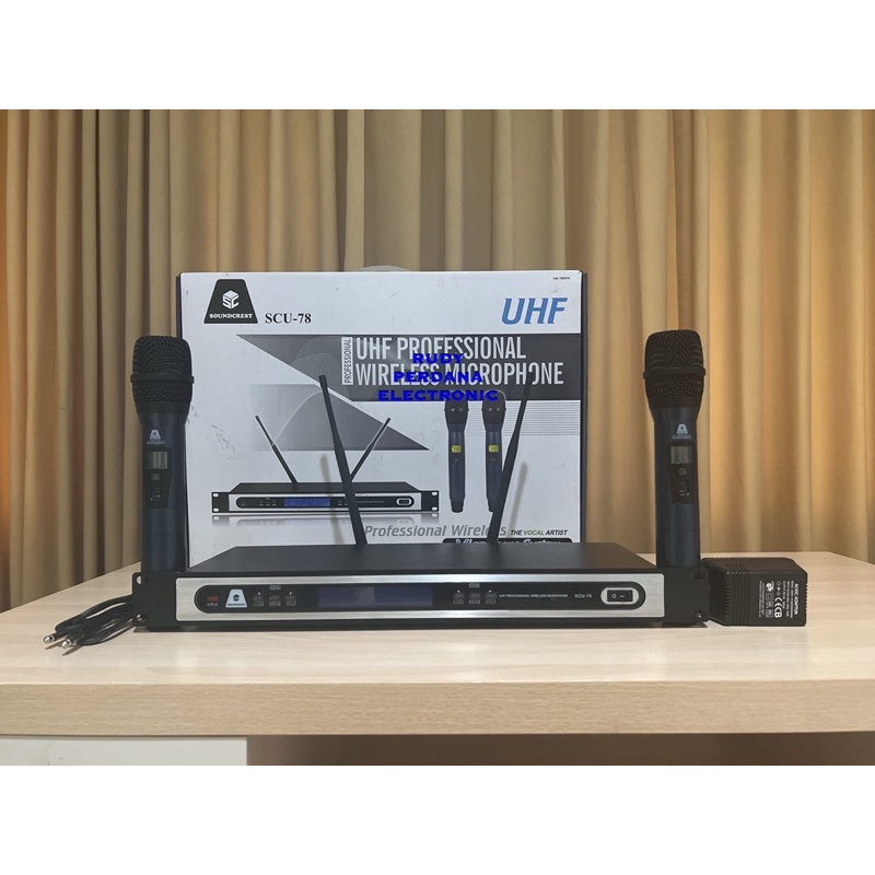 MICROPHONE MIC WIRELESS MIKROPON MIK TANPA KABEL SOUNDCREST SCU-78 ORIGINAL ORI BAGUS TERLARIS TERBAIK GARANSI