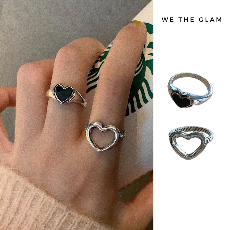 sianne ring // trendy y2k retro aesthetic heart ring