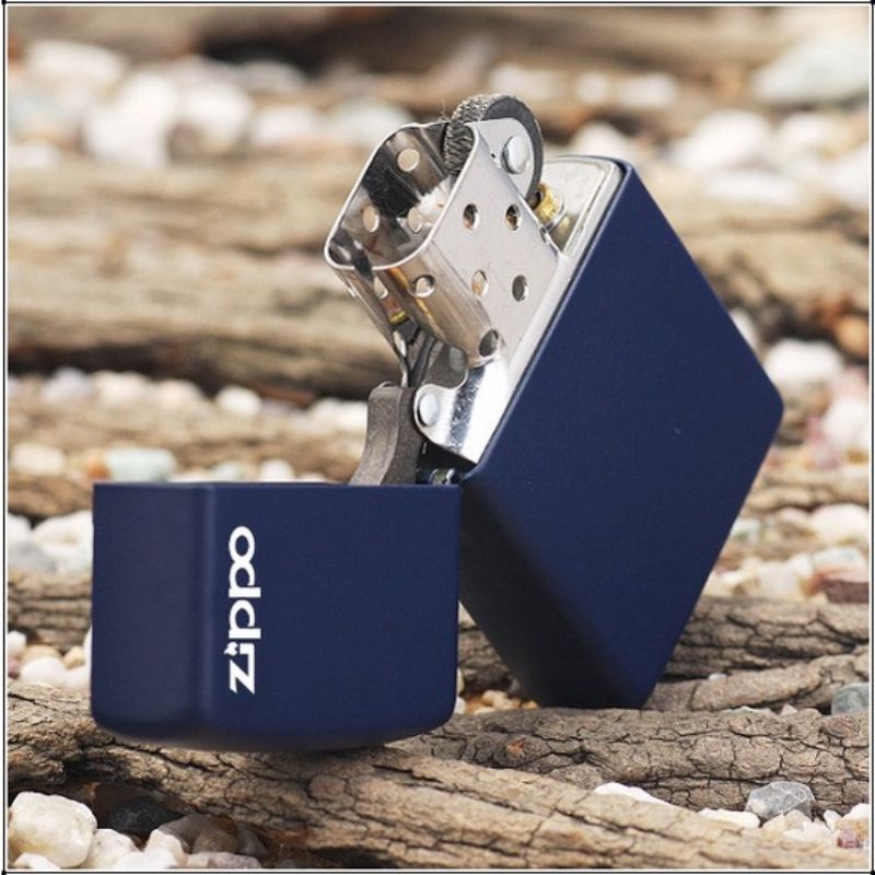 KOREK API ZIPPO MATTE BIRU NAVY BOX EXSLUSIVE