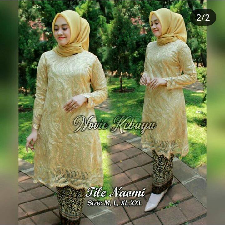 stelan kebaya tille bordir import new