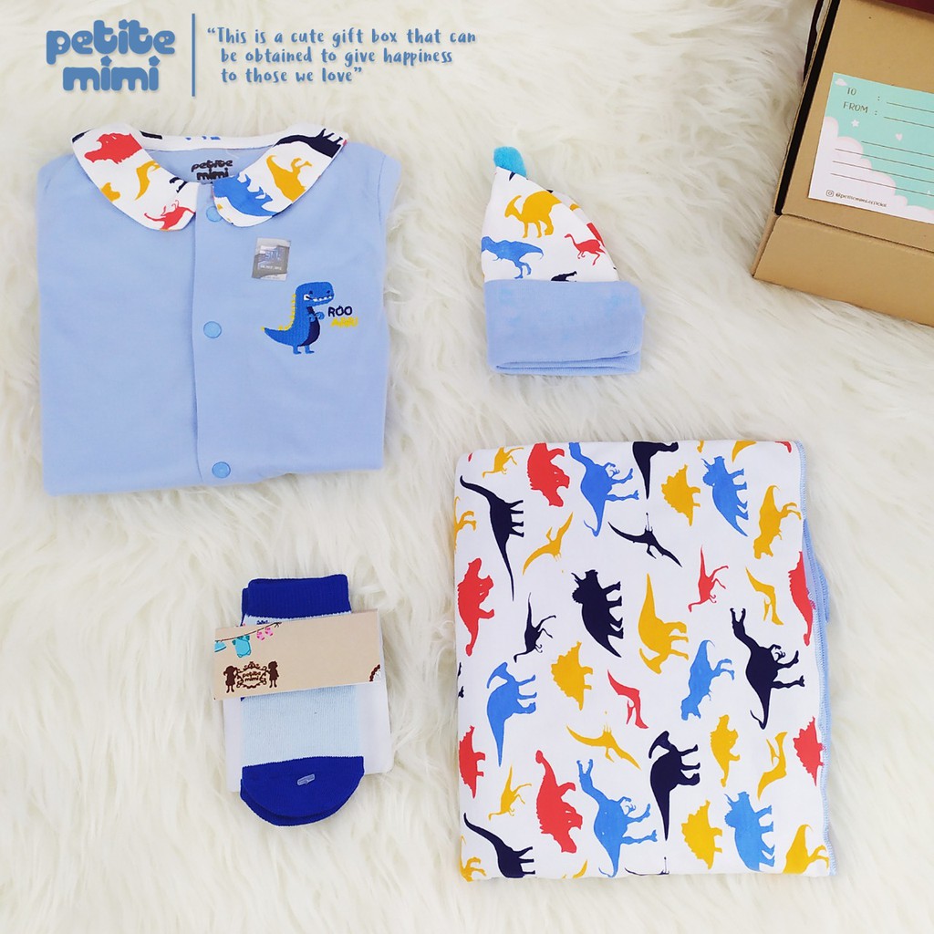 Petite Mimi Baby Hampers - Gift Box kado Parcel Bayi  - Jumper Baju Selimut Topi -SNI-6