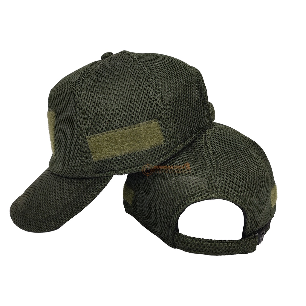 Topi import bahan berkualitas Velcro | Topi Army | Topi Tactical Topi basebal Jaring Polos Jala Bahan Double mes GRATIS NAMA