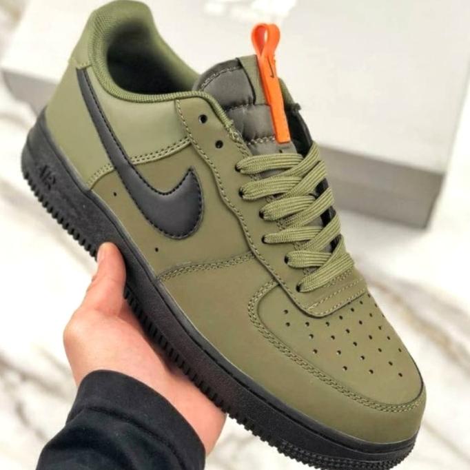 Sepatu Nike Air Force 1 Low Medium Olive Black Starfish