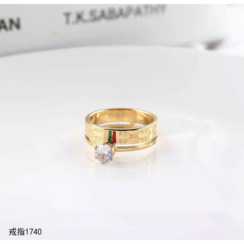 Cincin Titanium Permata Perhiasan 1740-1742