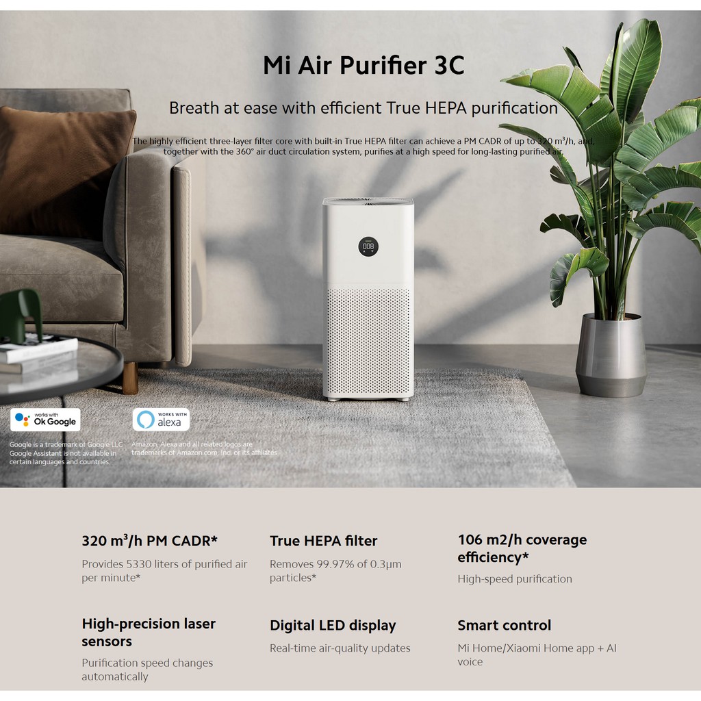 Xiaomi Mi Air Purifier 3 / 3H / 3C OLED Touch Display - Penyaring Pembersih Udara-1