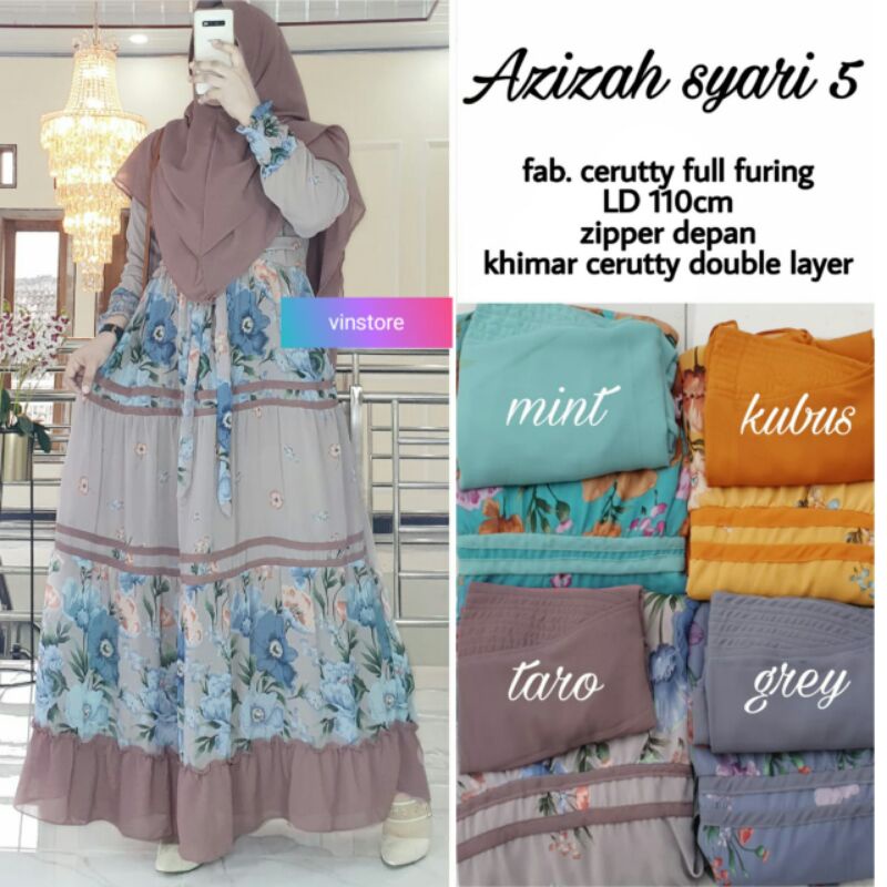 Azizah Syari 5 By Vinstore || Gamis Syari