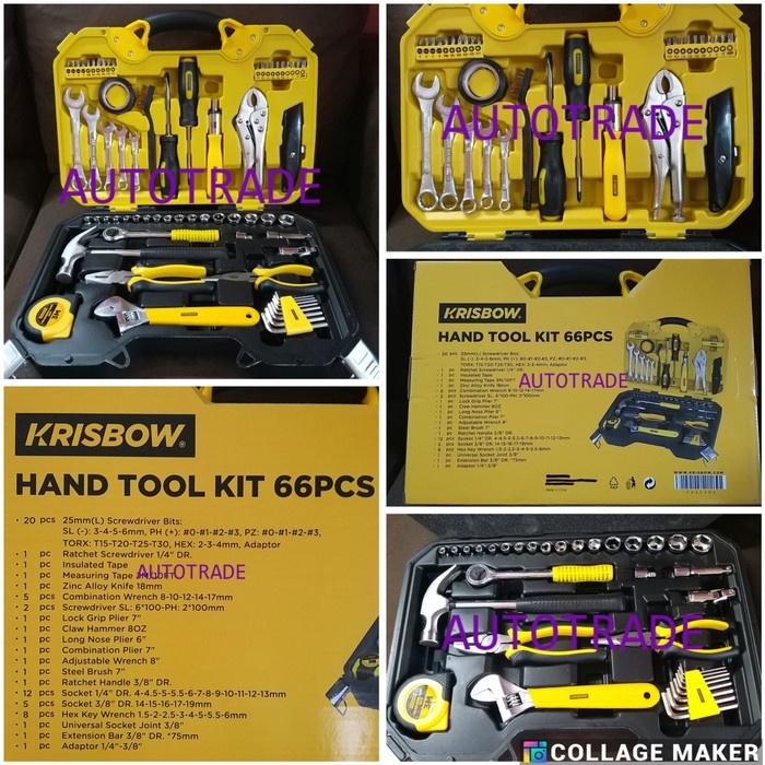 ToolKit 66 Tool Kit Box Set ORIGINAL Krisbow Kotak Perkakas Mekanik - ISI 66 TOOLS