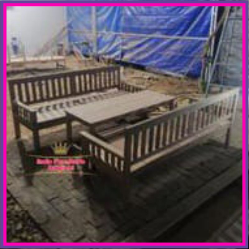 Kursi ruangan tamu - meja kursi tamu minimalis kokoh kuat kayu bengkirai Kalimantan