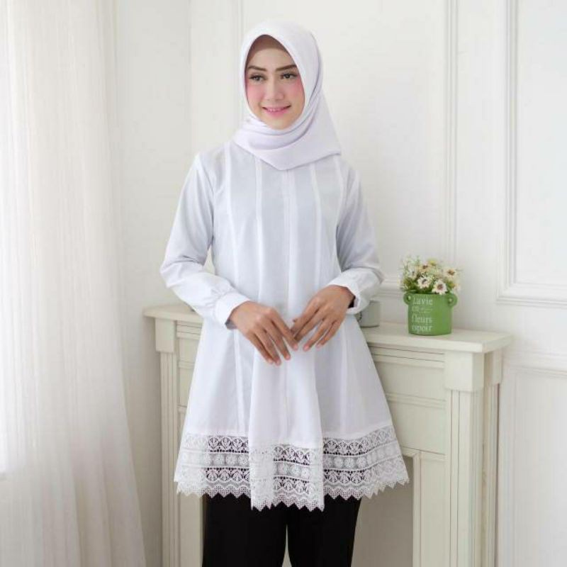 Tunik baju kerja putih
