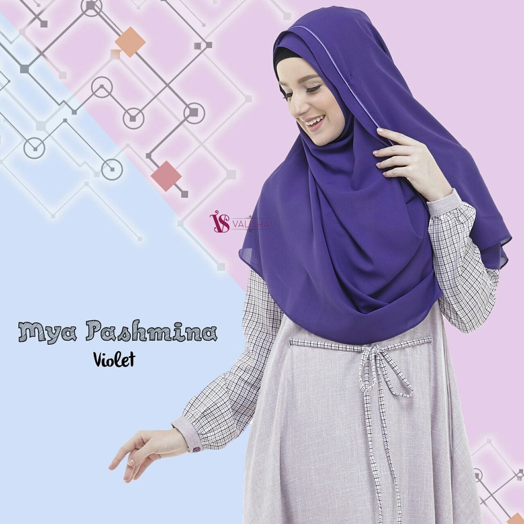 TOP BEST SELLER Valisha Mya Pashmina Instan Violet - hijab kerudung khimar jilbab syar