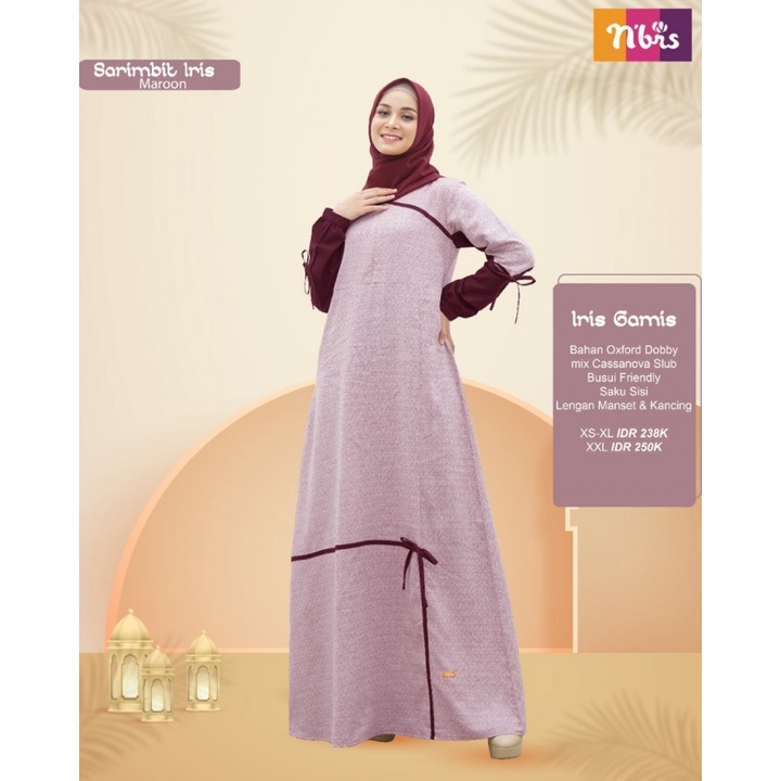BAJU GAMIS SARIMBIT IRIS NIBRAS MODEL TERBARU 2021