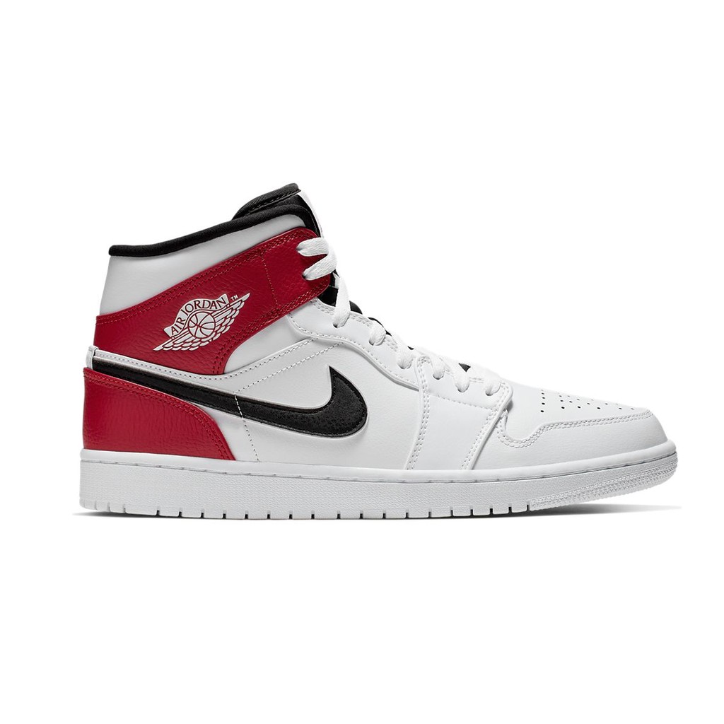 BNIB Jordan 1 Mid White Black Gym Red sepatu