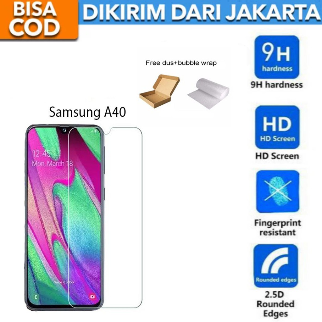 Samsung Galaxy A40 Tempered Glass Screen Protector Anti Gores