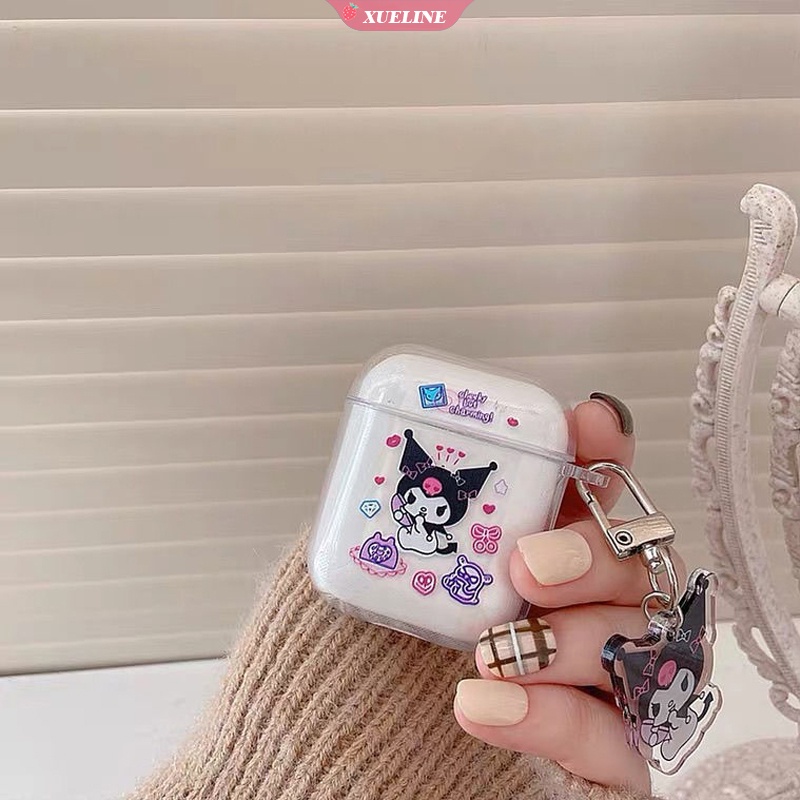 Casing Soft Case Silikon Motif Kartun Nakal Kuromi Untuk AirPods 1 / 2 pro