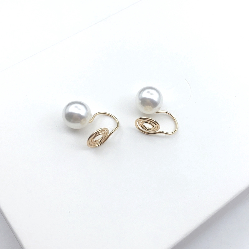 Anting Klip Tanpa Tindik Aksen Mutiara Imitasi Warna Goldsilver Untuk Wanita