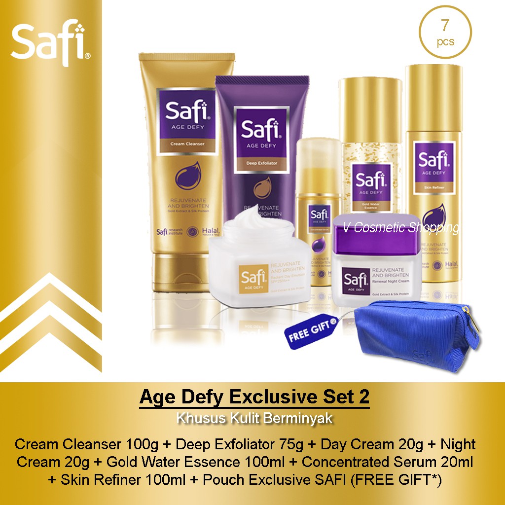 PAKET SAFI Age Defy Exclusive Set 2 (7pcs) FREE POUCH