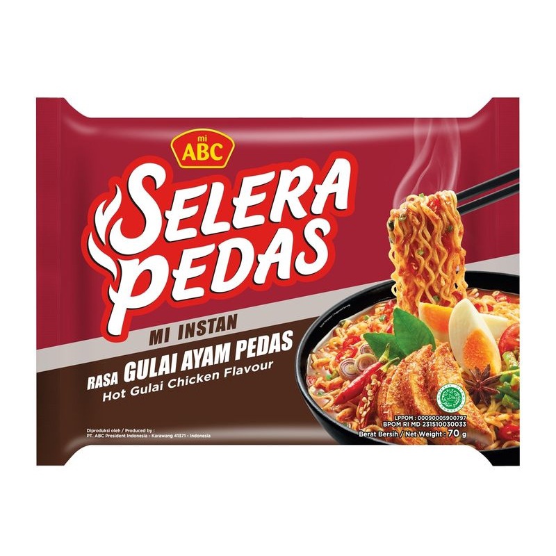 

[ISI 5PC] Mie ABC Selera Pedas Gulai Ayam Pedas 5x70g barcode 8992388111206