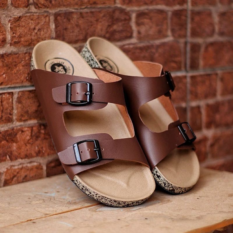 HARGA GROSIR !!!! SANDAL KULIT PRIA 05 CEVANY BLACK BROWN TAN KULIT SAPI ASLI ORIGINAL