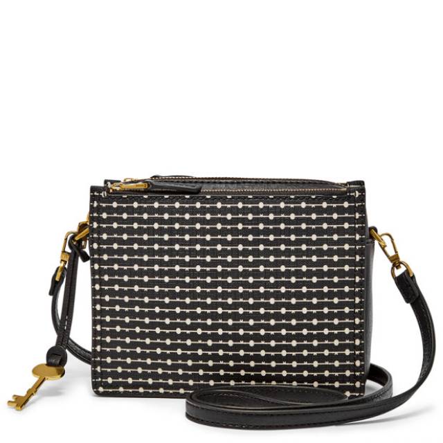 Tas Fossil Campbell Crossbody Black Stripe Original