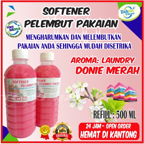 (DONie MERAH) SOFTENER PELEMBUT DAN PEWANGI PAKAIAN 500 ML DHS MEMBUAT PAKAIAN LEMBUT - MUDAH DISETRIKA