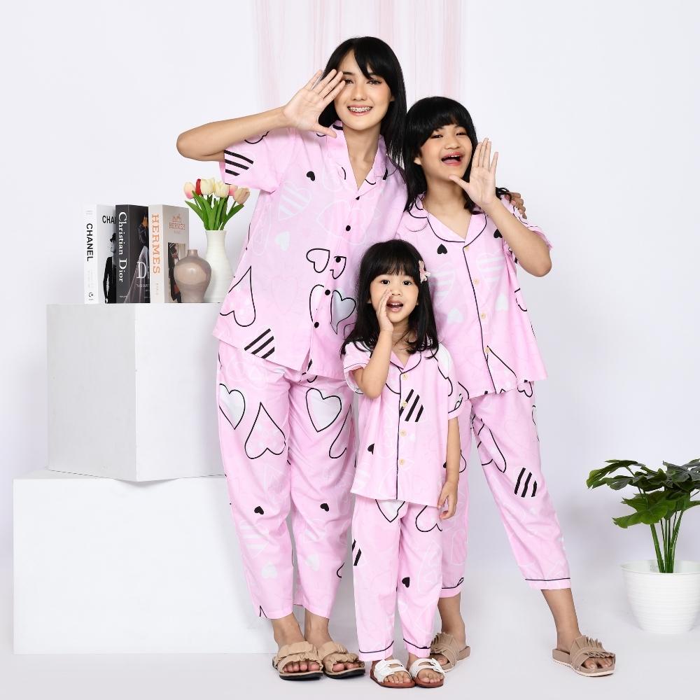 Nyenyak Piyama Anak Perempuan 10 - 12 Tahun / Setelan Baju Tidur Katun