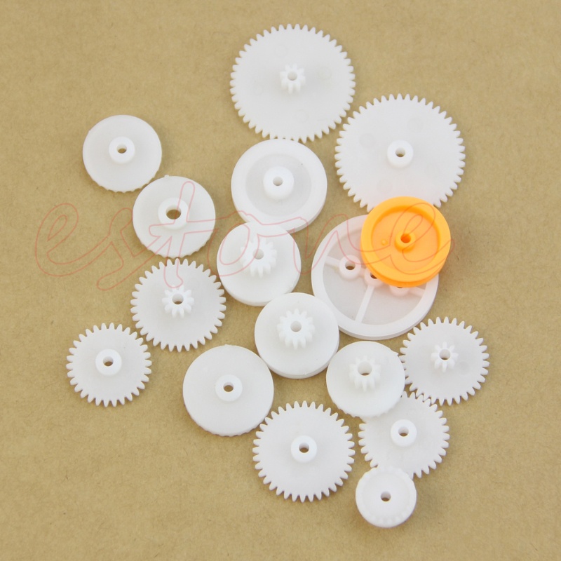 Mary 60pcs / Set Roda Gigi Worm Gear Bahan Plastik Untuk Aksesoris Robot DIY