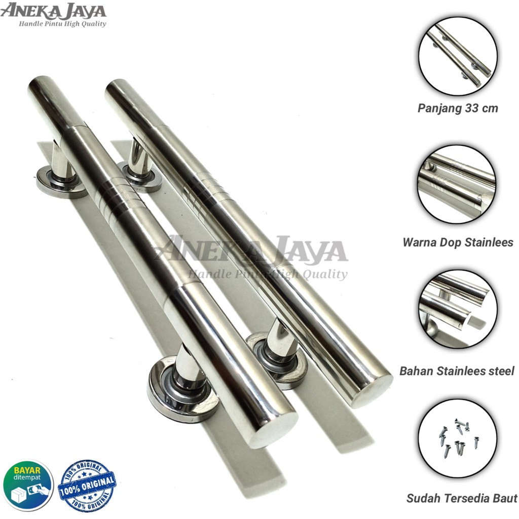 Satu set handle kunci pintu rumah 33 cm murah minimalis tarikan pintu pull stainless gagang pintu