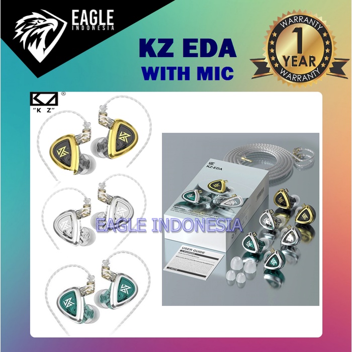 KZ EDA 3 Earphone in 1 Box In Ear Earphone with MIC - 3 in 1