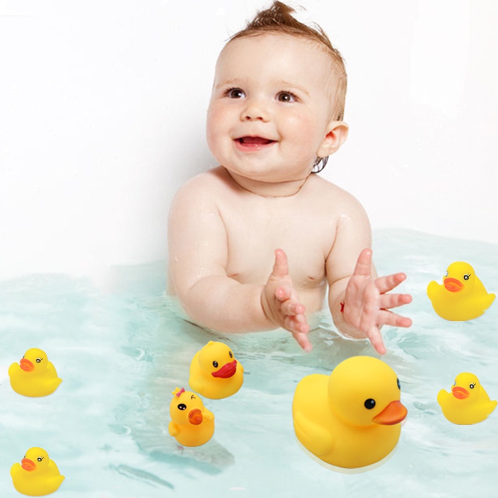 mainan bebek karet Mainan mandi anak bayi bisa bunyi-1