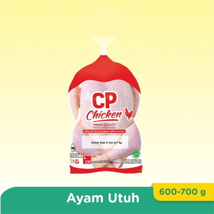 

AYAM UTUH CP 600GR WHOLE CHICKEN GRILLER BROILER HALAL FIESTA KARKAS