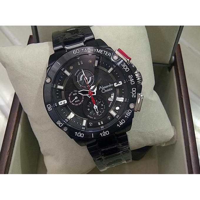 Promo Jam Tangan Alexandre Christie Original Ac6463Mc Rantai Full Black  Ready