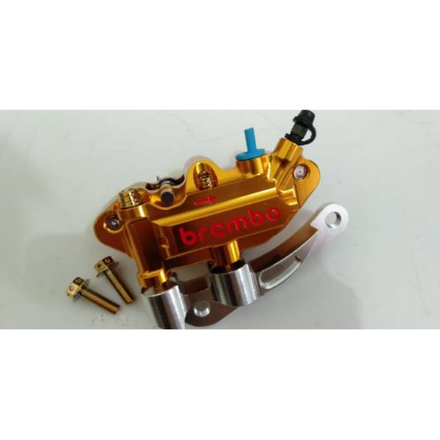 Kaliper brembo monoblok plus breket monoblok honda yamaha dan baut krucut probolt monoblok