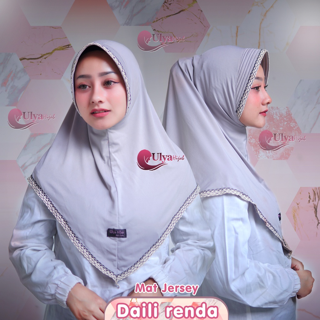 Khimar Jersey Renda - Khimar Pet Renda -  Daili Renda Brand Ori Ulya Hijab