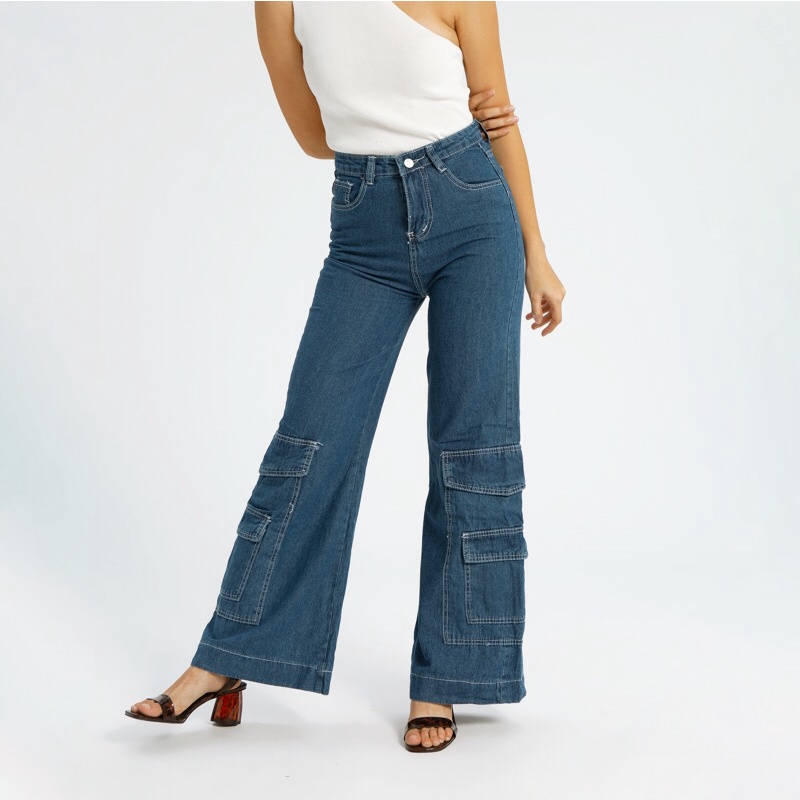 VIERLIN - Jeans 9188 - HIGHWAIST FLARE BAGGY JEANS