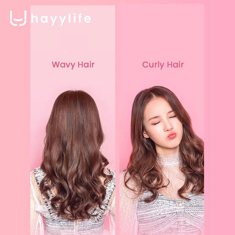 HAYYLIFE Catok Pengeriting Keriting Otomatis Magic curler /Automatic Hair Curler / Set Alat Pengeriting Rambut Tanpa KabelHL-BBB695-6