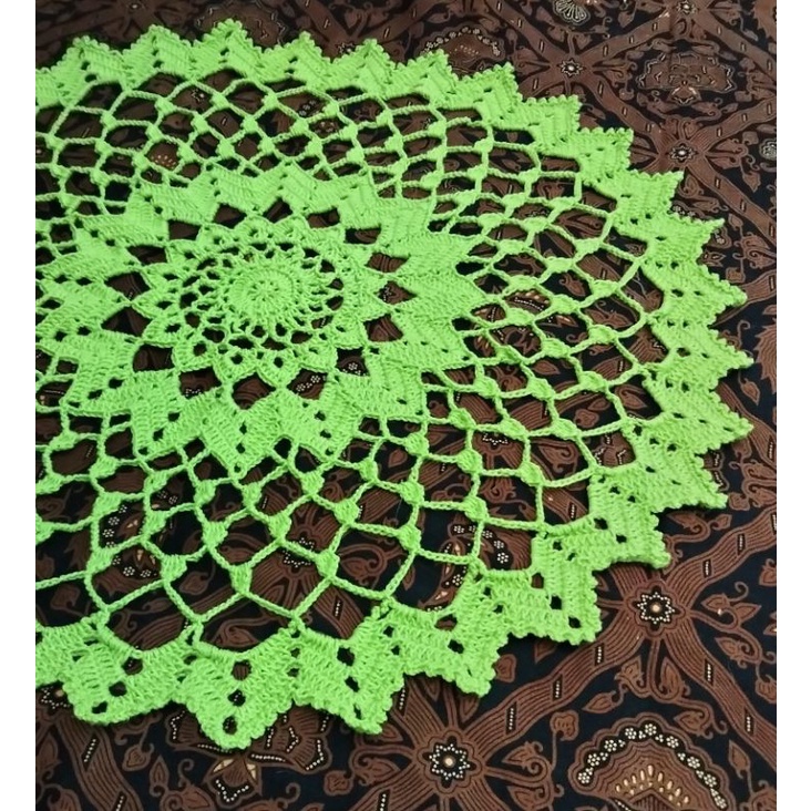 taplak meja rajut || bundar