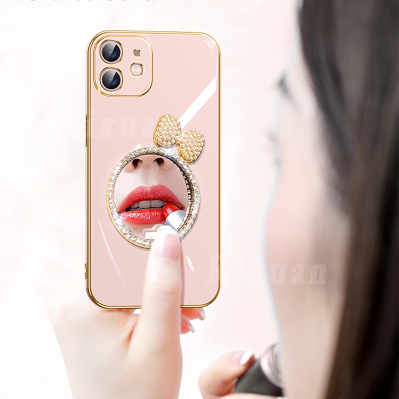 Casing Soft Case OPPO A57 2022 A55 A76 A96 A95 A74 A16K A15 A54 A5S A12 A5S A1K F7 Aksen Pita Mutiara