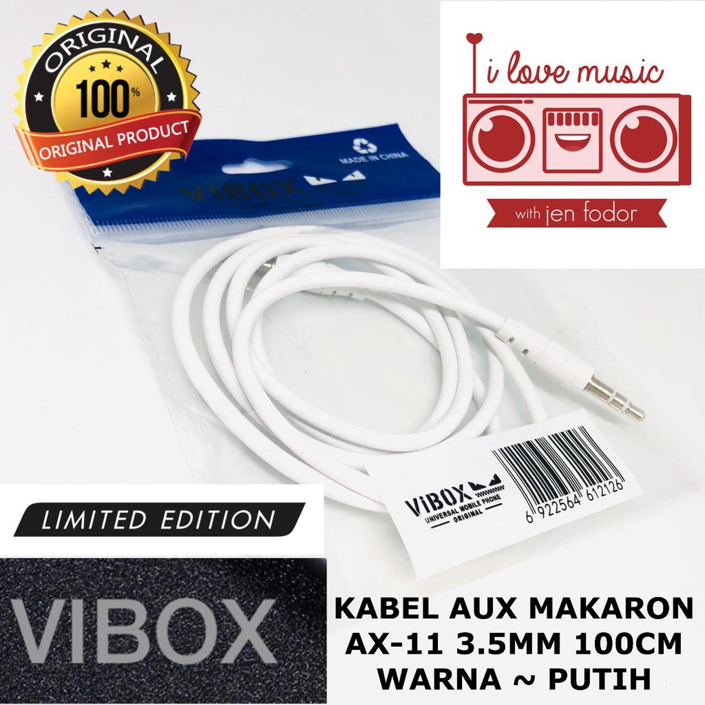 Kabel AUX AUDIO Jack 1in1 untuk Handphone / komputer ke speaker KABEL AUX MACARON VIBOX