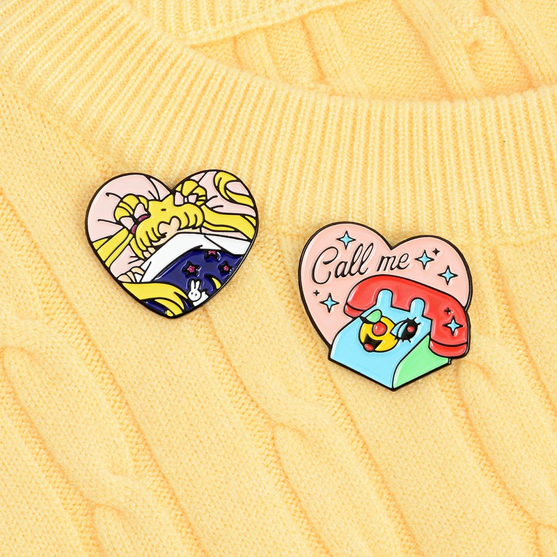 Bros Pin Enamel Desain Kartun Anime Sailor Moon 2 Gaya Untuk Hadiah