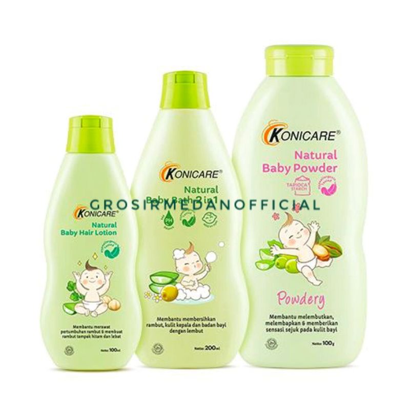 KONICARE BABY POWDER - HAIR LOTION - BABY BATH 2 IN 1