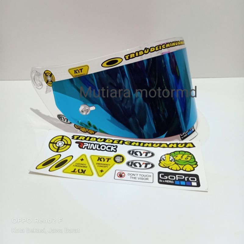 Tear off KYT TT course iridium gold blue silver murah