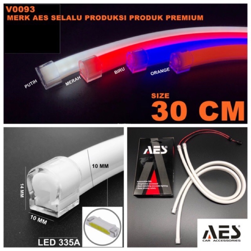 ALIS LED DRL AES ORIGINAL 1 MODE PUTIH MERAH BIRU ICE BLUE UNGU HARGA SEPASANG