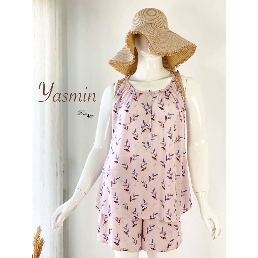 Yasmine Piyama Baju Tidur Pendek Tanpa Lengan l Daster Fifi