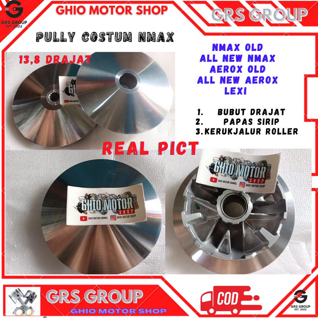 PULLEY COSTUM INTERCOLK AEROX 155 NMAX LEXI 13,5 13,8 DRAJAT PULLY SET RUMAH ROLLER AEROX NMAX LEXI ORIGINAL 2DP 13,5 &amp; 13,8 DRAJAT PULLEY CUSTOM AEROX RACING BUBUT ROLLER RACING NMAX RUMAH ROLLER YAMAHA LEXI