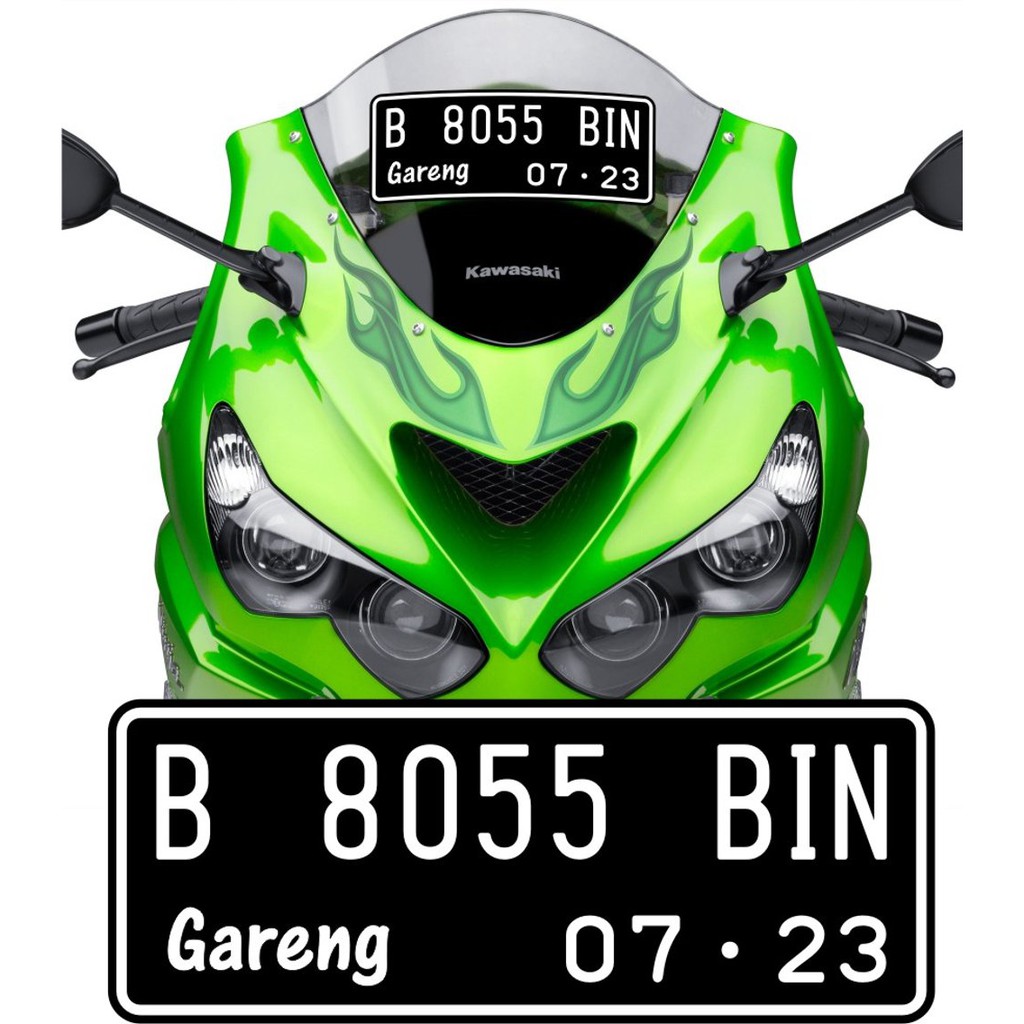 Sticker Stiker Plat Nomor Windshield Visor Motor Custom Nama