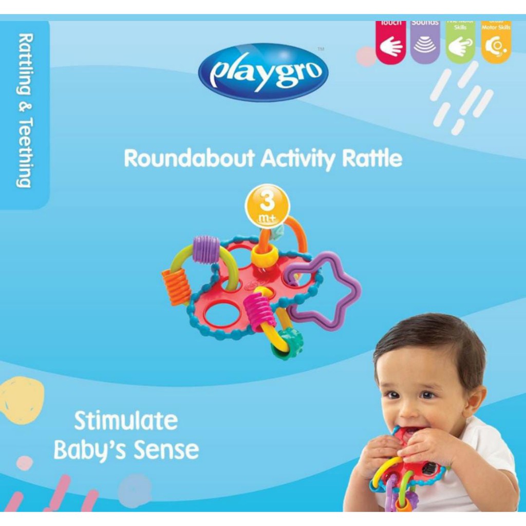 Playgro Round about acitivity Rattle / teether activity / mainan bayi / teething toys / gigitan anak