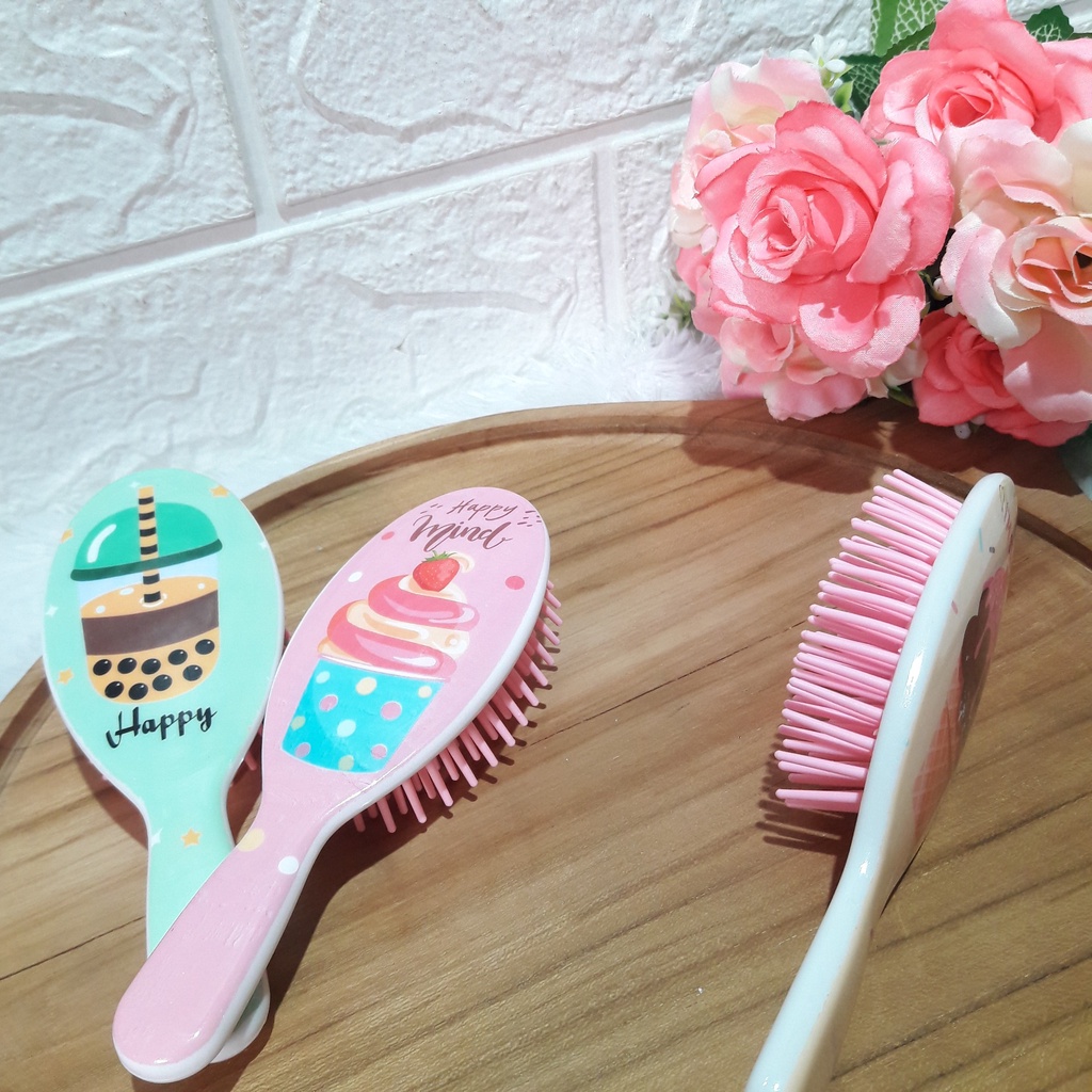 1402 / Sisir rambut anak perempuan anti statis motif ES CREAM