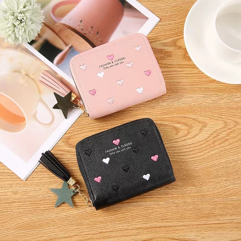 Dompet Mini Dompet Wanita Motif Love Kecil Dompet kartu Simple Koin Fashion #219