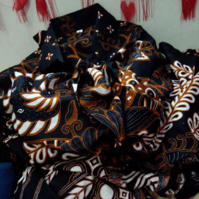 Asifa Batik Hrb026 Kenongo Kemeja Tosca Pendek Pekalongan Padi M L Xl Sogan Tulis Halus Kemeja Batik