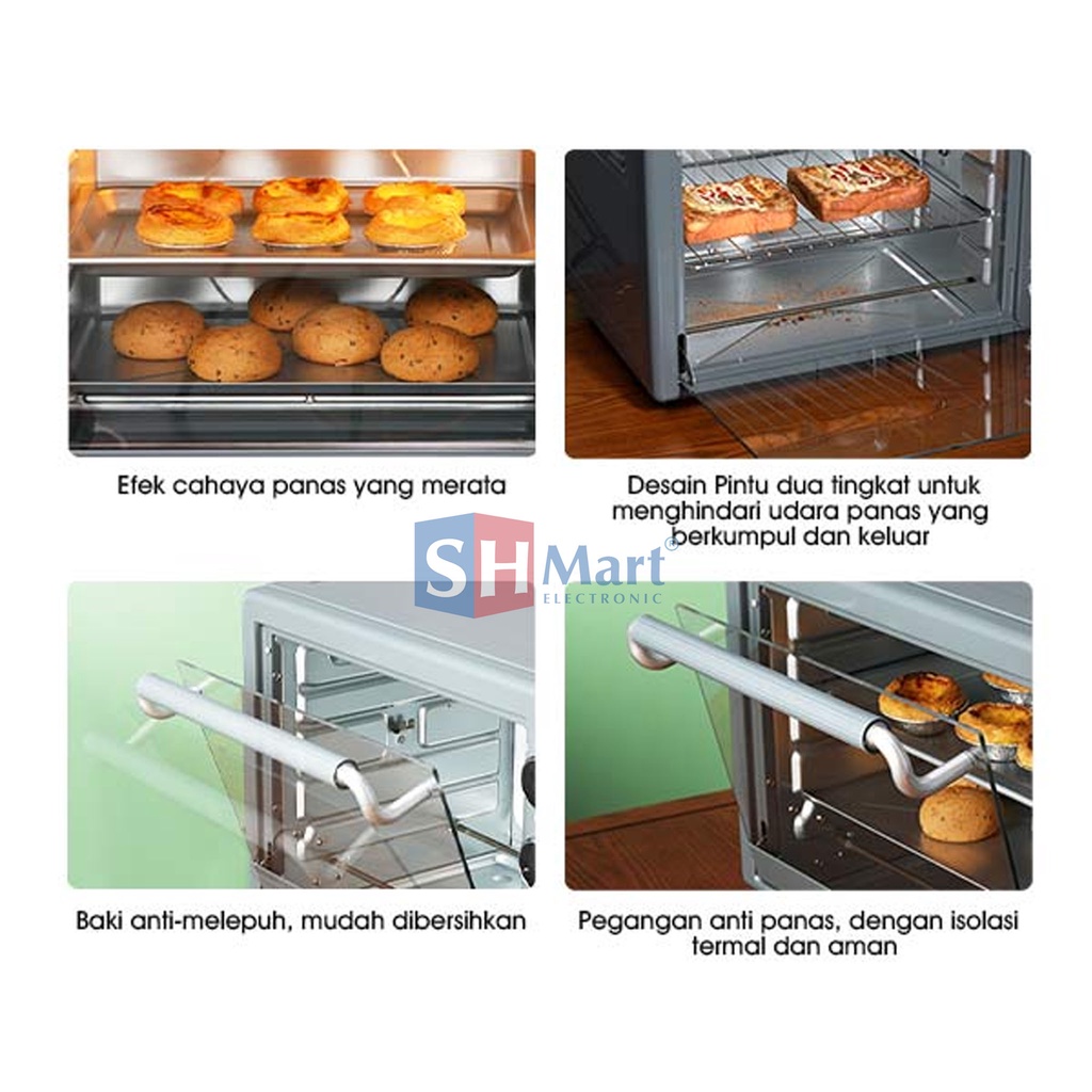 OVEN LISTRIK SAMONO KAPASITAS 35 LITER SWEOG35 DAYA RENDAH 400W GARANSI RESMI